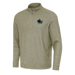 NHL Olive San Jose Sharks Antigua Subtle Quarter-Zip Sweatshirt