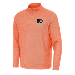 NHL Heather Orange Philadelphia Flyers Antigua Subtle Quarter-Zip Sweatshirt