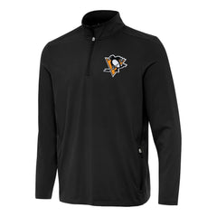 NHL Black Pittsburgh Penguins Antigua Perilous Quarter-Zip Sweatshirt