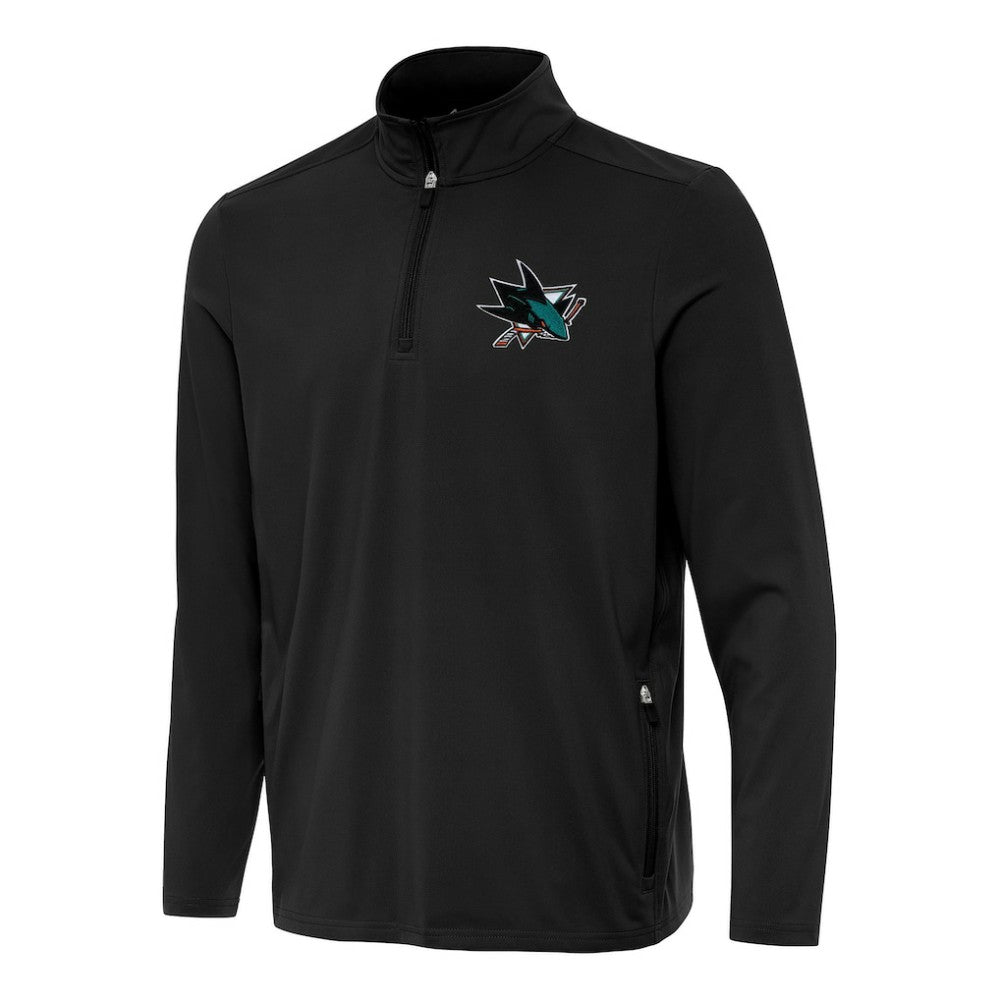 NHL Black San Jose Sharks Antigua Perilous Quarter-Zip Sweatshirt