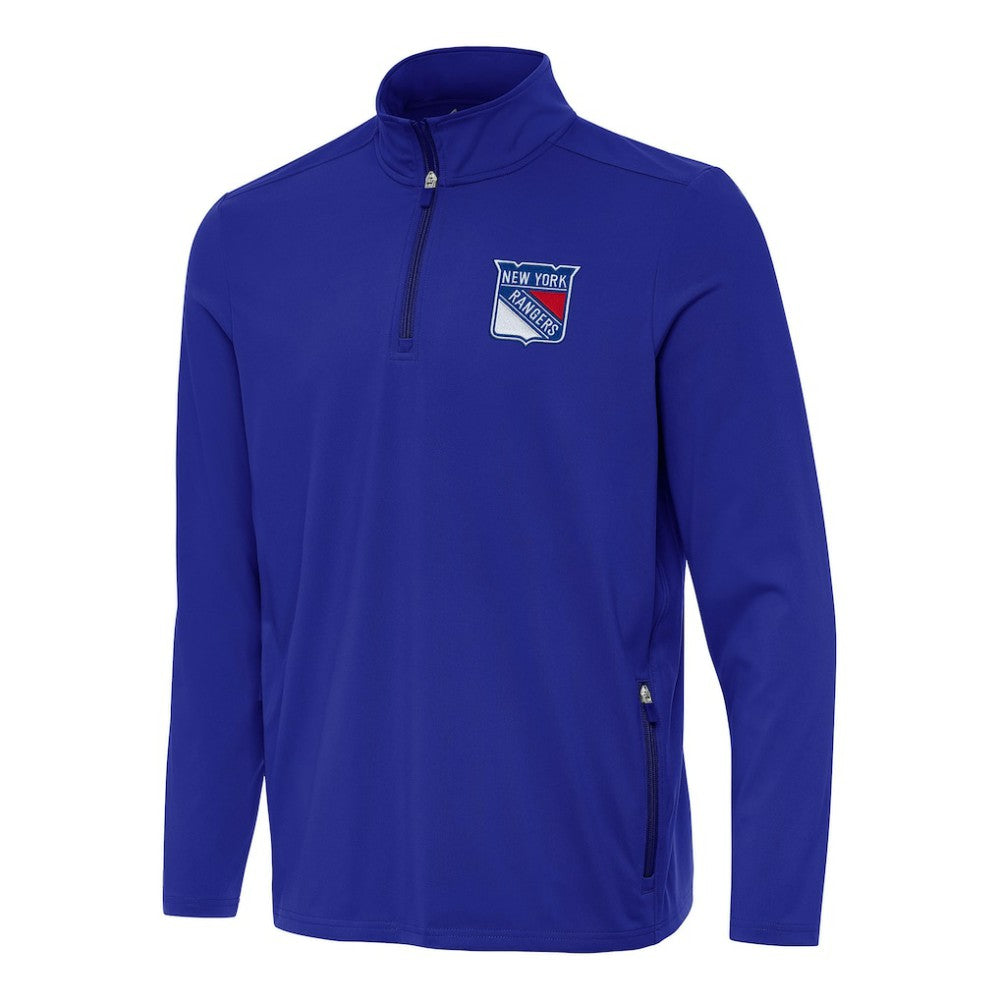 NHL Royal New York Rangers Antigua Perilous Quarter-Zip Sweatshirt