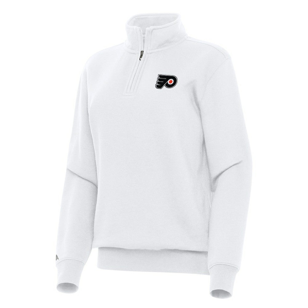 NHL White Philadelphia Flyers Antigua Women's Victory Quarter-Zip Sweatshirt