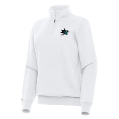 NHL White San Jose Sharks Antigua Women's Victory Quarter-Zip Sweatshirt