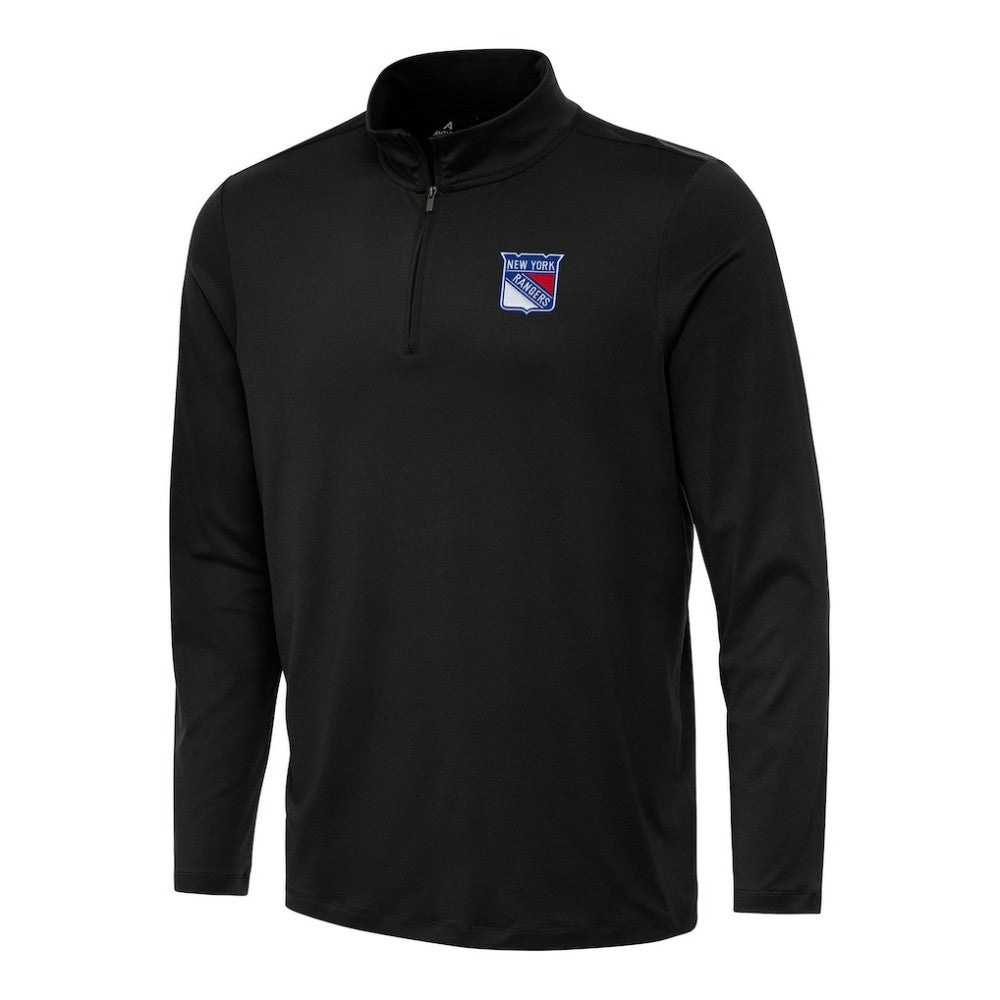 NHL Black New York Rangers Antigua Reprocess Quarter-Zip Top