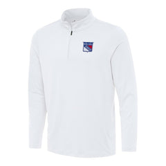 NHL White New York Rangers Antigua Reprocess Quarter-Zip Top