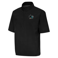 NHL Black San Jose Sharks Antigua Brisk Quarter-Zip Windbreaker
