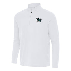 NHL White San Jose Sharks Antigua Intent Quarter-Zip Top
