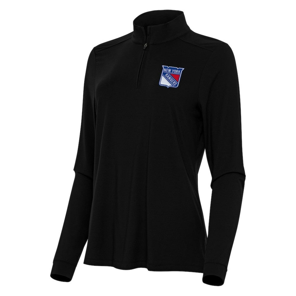 NHL Black New York Rangers Antigua Women's Intent Quarter-Zip Top