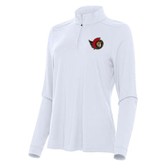 NHL White Ottawa Senators Antigua Women's Intent Quarter-Zip Top