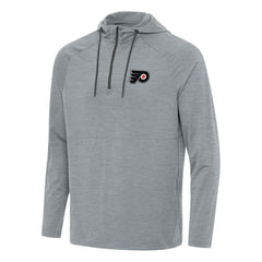 NHL Heather Gray Philadelphia Flyers Antigua Spikes Quarter-Zip Hoodie
