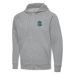 NHL Heather Gray Seattle Kraken Antigua Big & Tall Victory Full-Zip Hoodie