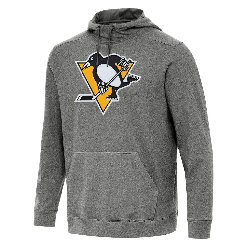 NHL Heather Black Pittsburgh Penguins Antigua Cloud Pullover Hoodie