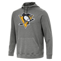 NHL Heather Black Pittsburgh Penguins Antigua Cloud Pullover Hoodie