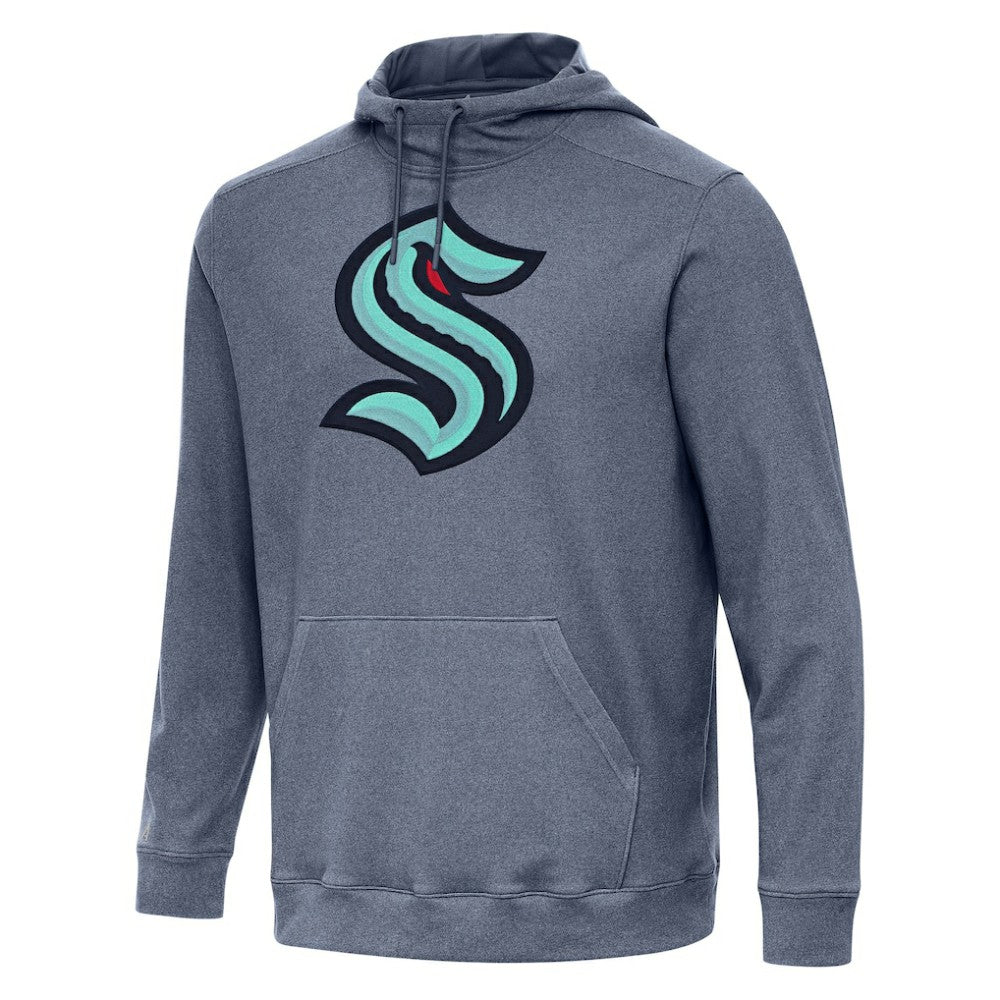 NHL Heather Navy Seattle Kraken Antigua Cloud Pullover Hoodie