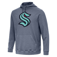 NHL Heather Navy Seattle Kraken Antigua Cloud Pullover Hoodie