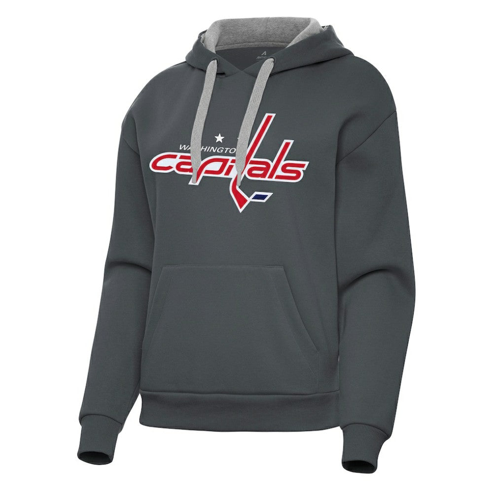 NHL Charcoal Washington Capitals Antigua Women's Victory Pullover Hoodie