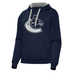 NHL Navy Vancouver Canucks Antigua Women's Victory Pullover Hoodie