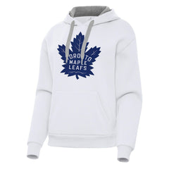 NHL White Toronto Maple Leafs Antigua Women's Victory Pullover Hoodie