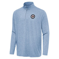 NHL Heather Blue Winnipeg Jets Antigua Hunk Quarter-Zip Top