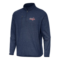 NHL Heather Navy Washington Capitals Antigua Certain Quarter-Zip Tri-Blend Sweatshirt