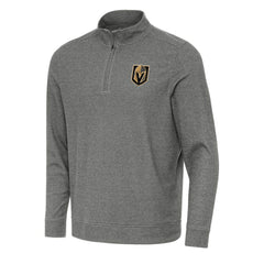 NHL Heather Black Vegas Golden Knights Antigua Subtle Quarter-Zip Sweatshirt