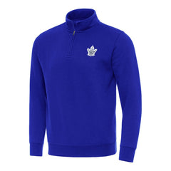 NHL Blue Toronto Maple Leafs Antigua Victory Quarter-Zip Mock Sweatshirt