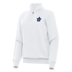 NHL White Toronto Maple Leafs Antigua Women's Victory Quarter-Zip Sweatshirt