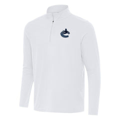 NHL White Vancouver Canucks Antigua Intent Quarter-Zip Top