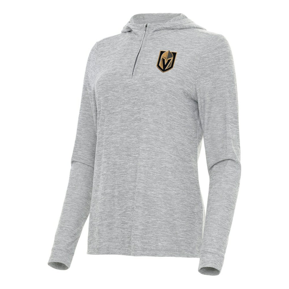 NHL Heather Gray Vegas Golden Knights Antigua Women's Daybreak Quarter-Zip Hoodie