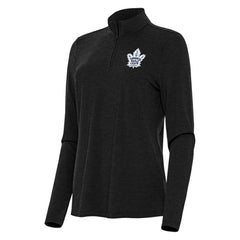 NHL Heather Black Toronto Maple Leafs Antigua Women's Bright Quarter-Zip Top