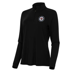 NHL Black Winnipeg Jets Antigua Women's Intent Quarter-Zip Top