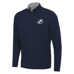 NHL Navy/Gray Tampa Bay Lightning Antigua Content Quarter-Zip Pullover Top