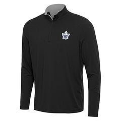 NHL Black/Gray Toronto Maple Leafs Antigua Content Quarter-Zip Pullover Top