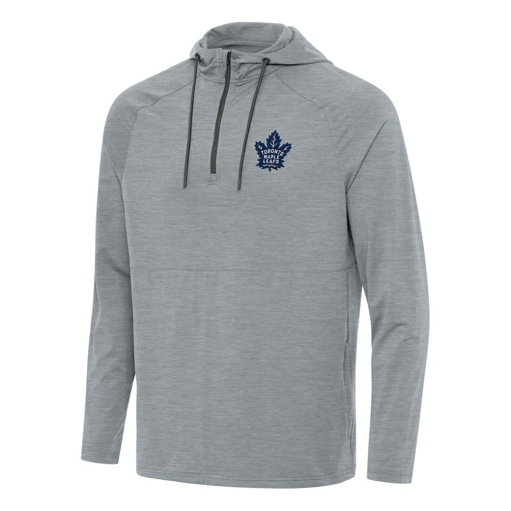 NHL Heather Gray Toronto Maple Leafs Antigua Spikes Quarter-Zip Hoodie