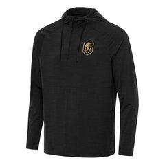 NHL Heather Black Vegas Golden Knights Antigua Spikes Quarter-Zip Hoodie
