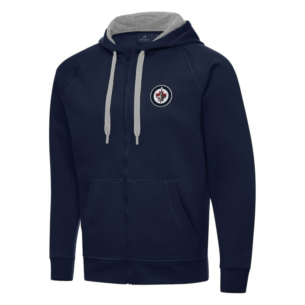 NHL Navy Winnipeg Jets Antigua Big & Tall Victory Full-Zip Hoodie