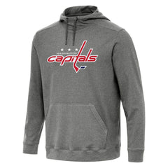 NHL Heather Black Washington Capitals Antigua Cloud Pullover Hoodie