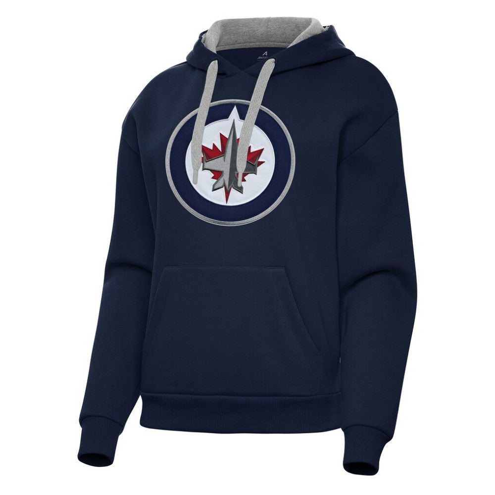 NHL Navy Winnipeg Jets Antigua Women's Victory Pullover Hoodie