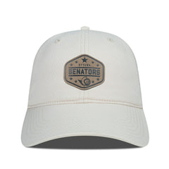 NHL Cream Ottawa Senators Men's Levelwear Faux Leather Patch Unstructured Adjustable Hat