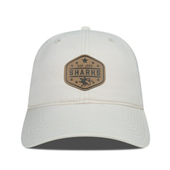 NHL Cream San Jose Sharks Men's Levelwear Faux Leather Patch Unstructured Adjustable Hat
