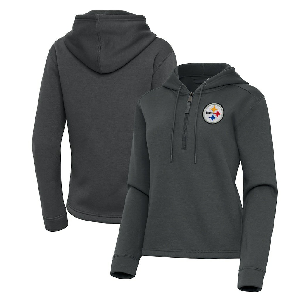 Antigua Women's Contemporary Quarter-Zip Hoodie - Pittsburgh Steelers