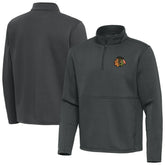 NHL Pewter Chicago Blackhawks Antigua Twist Quarter-Zip Pullover Jacket