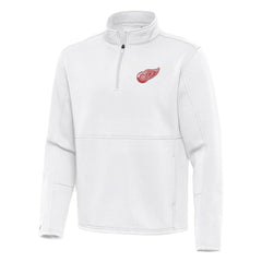 NHL White Detroit Red Wings Antigua Twist Quarter-Zip Pullover Jacket