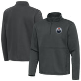 NHL Pewter Edmonton Oilers Antigua Twist Quarter-Zip Pullover Jacket