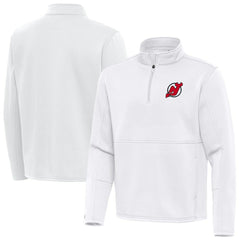 NHL White New Jersey Devils Antigua Twist Quarter-Zip Pullover Jacket