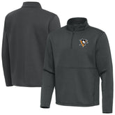 NHL Pewter Pittsburgh Penguins Antigua Twist Quarter-Zip Pullover Jacket