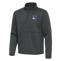 NHL Pewter New York Rangers Antigua Twist Quarter-Zip Pullover Jacket