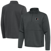 NHL Pewter Philadelphia Flyers Antigua Twist Quarter-Zip Pullover Jacket