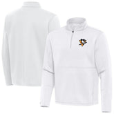 NHL White Pittsburgh Penguins Antigua Twist Quarter-Zip Pullover Jacket