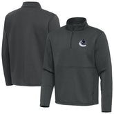 NHL Pewter Vancouver Canucks Antigua Twist Quarter-Zip Pullover Jacket